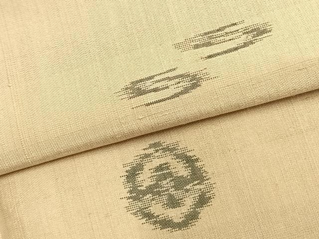 平和屋着物▽上質な紬 単衣 亀甲花文 正絹 逸品 AABB2439fy