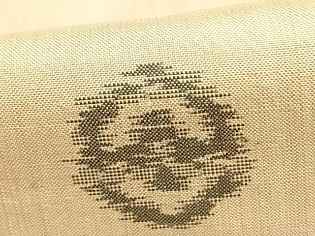 平和屋着物▽上質な紬 単衣 亀甲花文 正絹 逸品 AABB2439fy