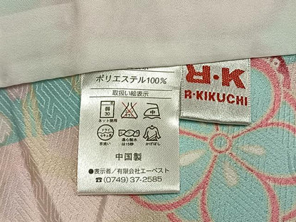 平和屋着物▽ R.KIKUCHIブランド 小紋 単衣 舞花文 洗える着物 AABB2428fy