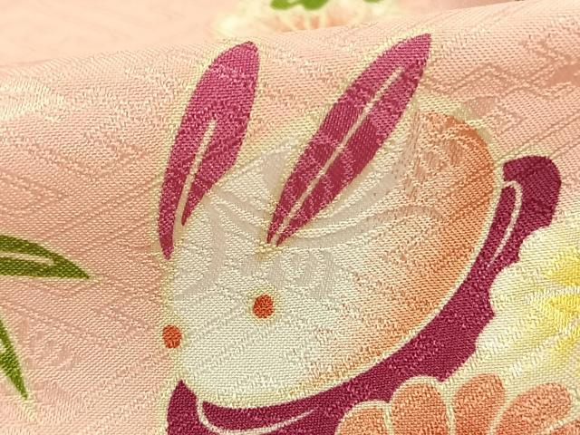 平和屋着物▽ R.KIKUCHIブランド　小紋　単衣　草花鞠文　洗える着物　AABB2432fy