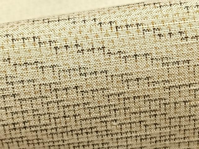 平和屋着物▽訪問着 単衣 紬地 斜縞 正絹 逸品 AABC0249fy