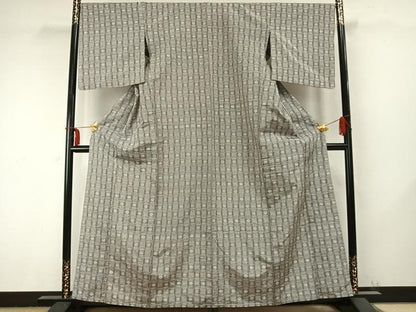 平和屋着物▽本場琉球絣 単衣 反端付き 正絹 逸品 AABC0261fy