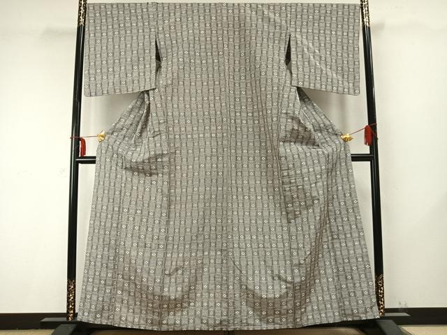 平和屋着物▽本場琉球絣 単衣 反端付き 正絹 逸品 AABC0261fy