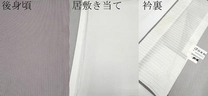 平和屋着物＊極上 夏物 伝統工芸師 服部光擴監修 江戸小紋 絽 堅牢染 引彫り 万筋 白×深紫色 証紙付き 逸品 未使用 CYAA3636s5