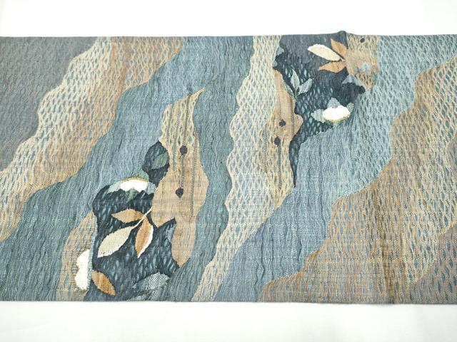 平和屋着物▽スリーシーズン 春夏秋 太鼓柄袋帯 すくい織 道長枝葉文 正絹 逸品 CAAY9758hy