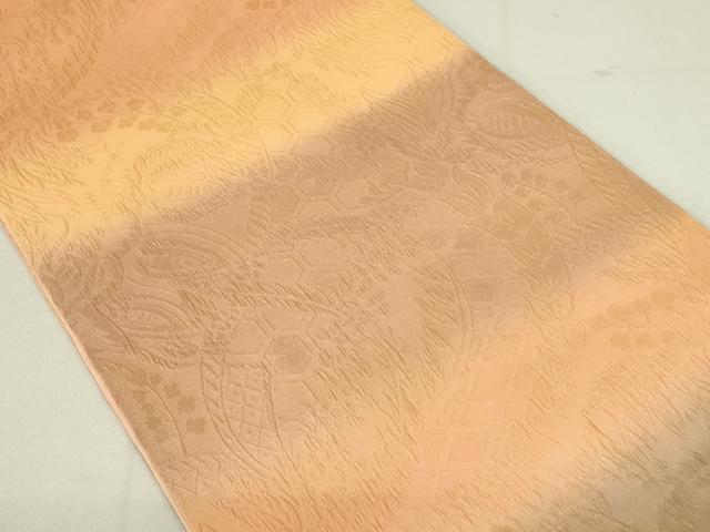 平和屋着物◎全通柄袋帯　ふくれ織　藤花房　金彩　暈し染め　正絹　逸品　DAAX7237qp