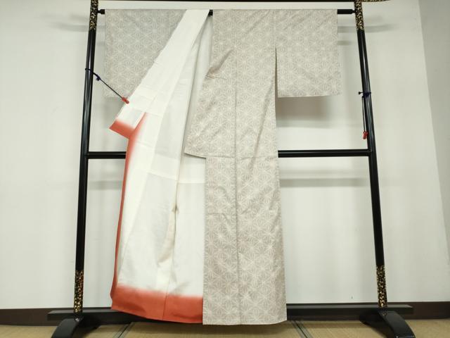 平和屋着物●本場大島紬 白大島 7マルキ 麻の葉文様 正絹 逸品 DAAW5979ud