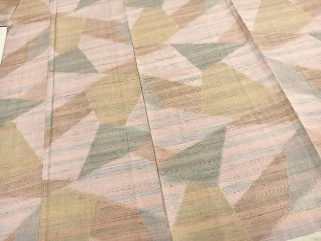 平和屋着物▽上質な紬 単衣 切嵌文 正絹 逸品 AABC0310fy