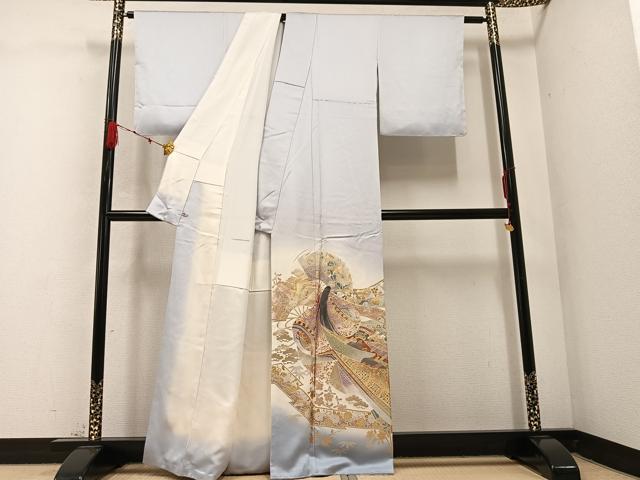 平和屋着物●金彩友禅 卓越技能者・名工・和田光正 色留袖 女人扇面花文 暈し染め 金彩 さが美扱い 正絹 逸品 未使用 AABC1734ph