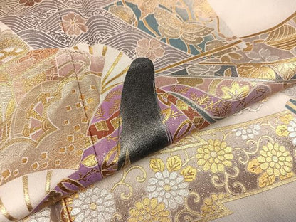 平和屋着物●金彩友禅 卓越技能者・名工・和田光正 色留袖 女人扇面花文 暈し染め 金彩 さが美扱い 正絹 逸品 未使用 AABC1734ph