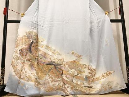 平和屋着物●金彩友禅 卓越技能者・名工・和田光正 色留袖 女人扇面花文 暈し染め 金彩 さが美扱い 正絹 逸品 未使用 AABC1734ph