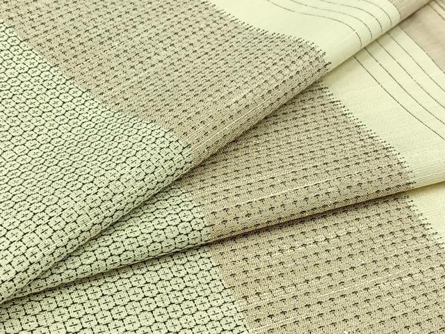 平和屋着物▽上質な紬 単衣 90亀甲 間道 正絹 逸品 AABC2201jh