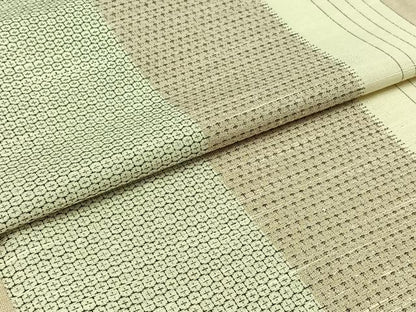 平和屋着物▽上質な紬 単衣 90亀甲 間道 正絹 逸品 AABC2201jh