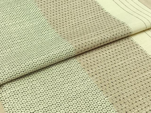 平和屋着物▽上質な紬 単衣 90亀甲 間道 正絹 逸品 AABC2201jh