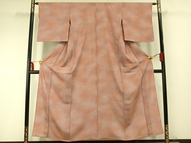 平和屋着物▽上質な小紋　単衣　縞　正絹　逸品　AABC0331fy