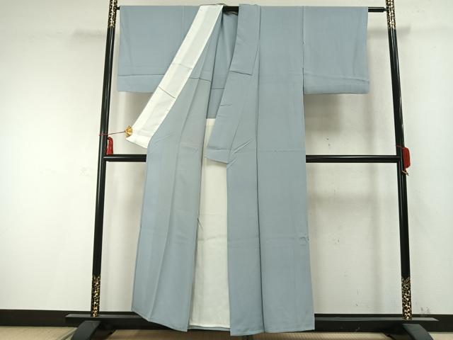 平和屋着物▽上質な色無地 単衣 水色 正絹 逸品 AABC0347fy