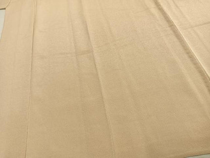 平和屋着物▽上質な色無地 単衣 蜂蜜色 鬼しぼ縮緬 正絹 逸品 AABC0367fy