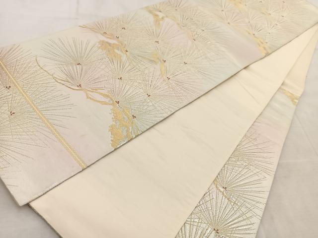 平和屋着物◎六通柄袋帯　笠松　金銀糸　正絹　逸品　BAAV4476yc