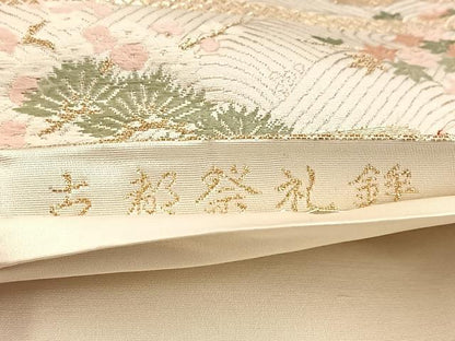 平和屋着物◎六通柄袋帯　唐織　古都祭礼鉾　金糸　正絹　逸品　BAAV4616yc