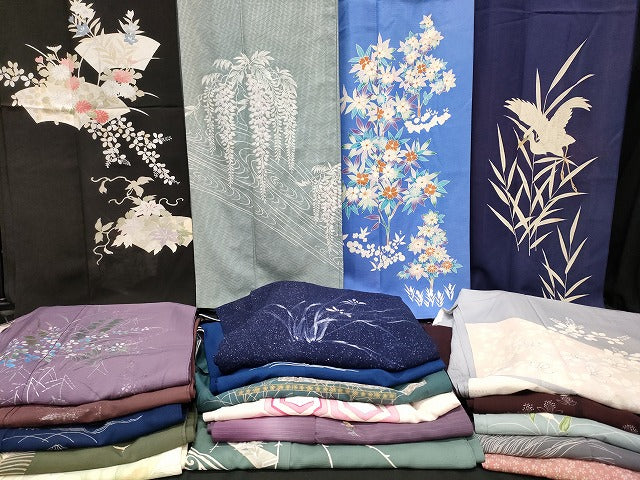 平和屋本店■夏物 訪問着 絽 紗 まとめて20点 鷺 花柄 ろうけつ染め 手描き 銀彩 着用可能多数 全て正絹 se3717