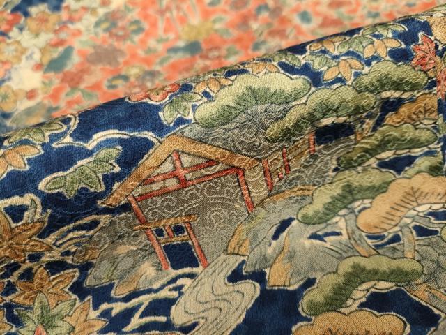 平和屋着物●訪問着　三代目　更辰　風景草花文　正絹　逸品　DAAY5124ud