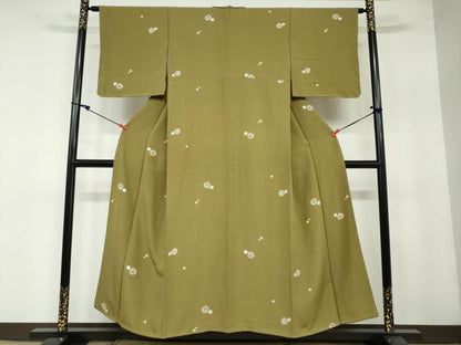 平和屋着物●上質な小紋 鹿の子舞花丸文 正絹 逸品 未使用 DAAY5123ud