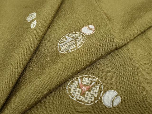 平和屋着物●上質な小紋 鹿の子舞花丸文 正絹 逸品 未使用 DAAY5123ud