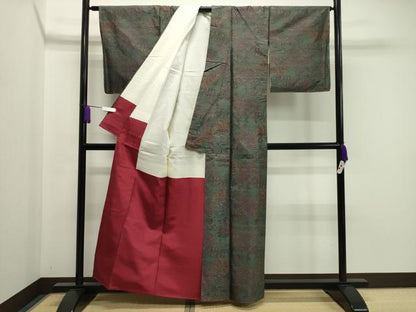 平和屋着物●本場大島紬　更紗花唐草文　正絹　逸品　未使用　CAAY8046gh