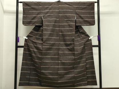 平和屋着物●上質な紬 横段吉祥文 正絹 逸品 CAAY8043gh