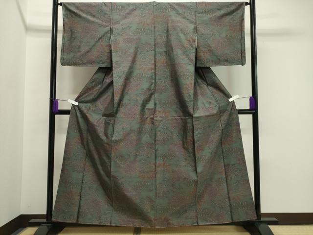 平和屋着物●本場大島紬　更紗花唐草文　正絹　逸品　未使用　CAAY8046gh