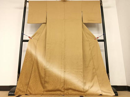 平和屋着物●訪問着　杢目文様　暈し染め　ロング丈　正絹　逸品　AABB6548zg