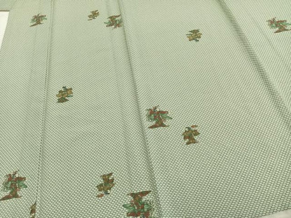 平和屋着物▽小紋 単衣 人物文 洗える着物 未使用 AABC0408fy