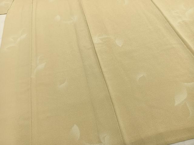 平和屋着物▽上質な小紋 単衣 舞葉文 鬼しぼ縮緬 正絹 逸品 AABC0391fy