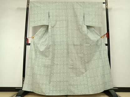 平和屋着物▽上質な紬 単衣 吉祥文様 正絹 逸品 AABC0385fy