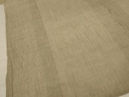 平和屋着物＊夏物 男性 小千谷ちぢみ 色無地 枯色 麻 逸品 AABC1802jd