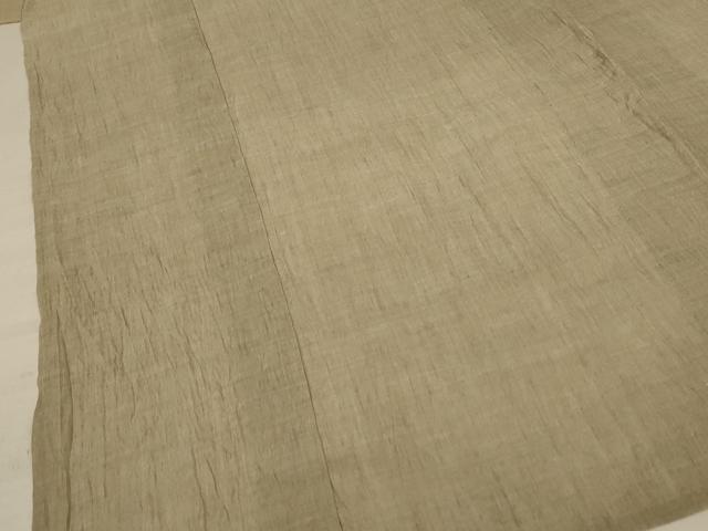 平和屋着物＊夏物 男性 小千谷ちぢみ 色無地 枯色 麻 逸品 AABC1802jd