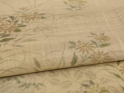 平和屋着物＊夏物 訪問着 紗 紬地 草花文 金彩 正絹 逸品 AABC1812jd