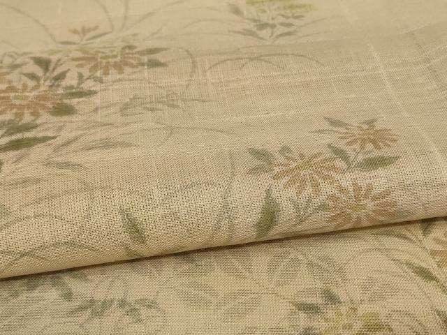 平和屋着物＊夏物 訪問着 紗 紬地 草花文 金彩 正絹 逸品 AABC1812jd
