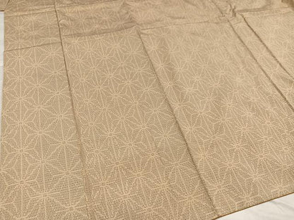 平和屋着物●結城紬 80亀甲 麻の葉文様 正絹 逸品 AABC2535ph
