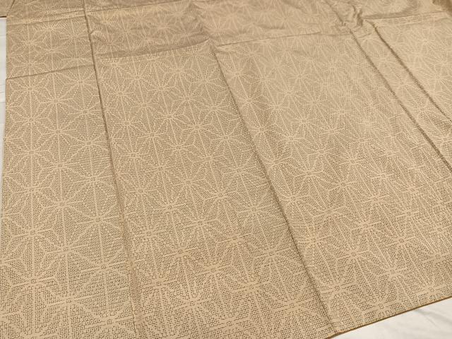 平和屋着物●結城紬 80亀甲 麻の葉文様 正絹 逸品 AABC2535ph