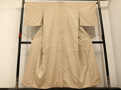 平和屋着物●結城紬 80亀甲 麻の葉文様 正絹 逸品 AABC2535ph