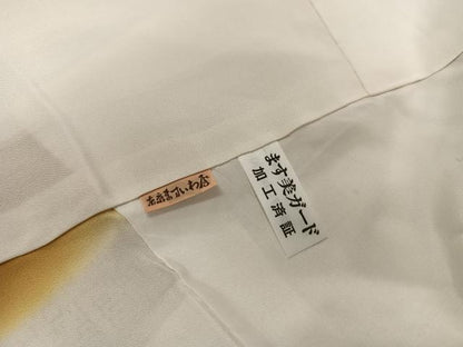 平和屋着物●結城紬 80亀甲 麻の葉文様 正絹 逸品 AABC2535ph