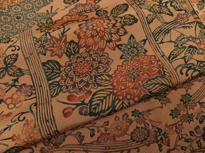 平和屋着物●訪問着　型染め　花宝尽くし　正絹　逸品　AABC2547ph