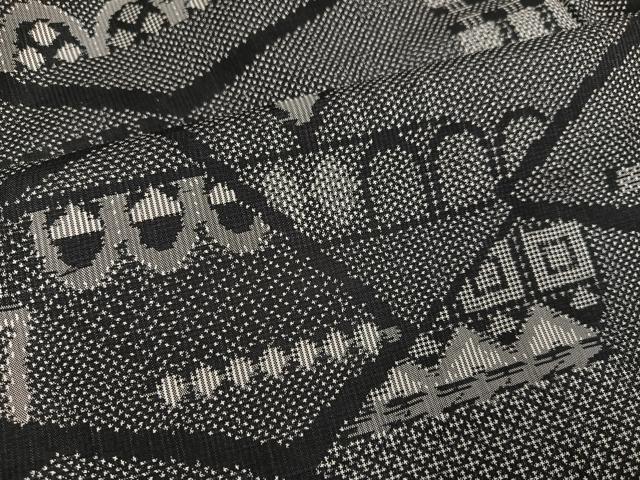 平和屋着物●本場大島紬 一元総絣 幾何学文様 正絹 逸品 AABC2551ph