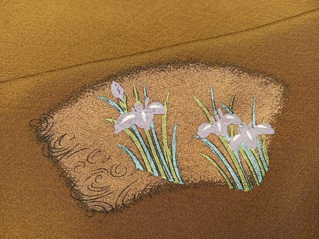 平和屋着物●訪問着 手描き 地紙花鳥文 暈し染め 金銀彩 正絹 逸品 AABC2569ph