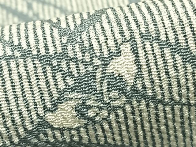 平和屋着物▽上質な小紋 単衣 舞蝶草葉文 正絹 逸品 AABC0470fy