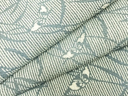 平和屋着物▽上質な小紋 単衣 舞蝶草葉文 正絹 逸品 AABC0470fy