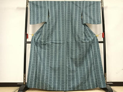 平和屋着物▽小紋 浴衣 単衣 花間道 綿 未使用 AABC0482fy