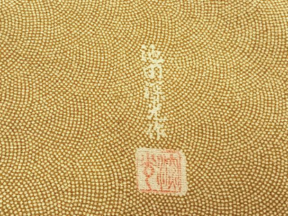 平和屋着物▽江戸小紋 池田深光作 単衣 鮫小紋柄 正絹 逸品 AABC0491fy