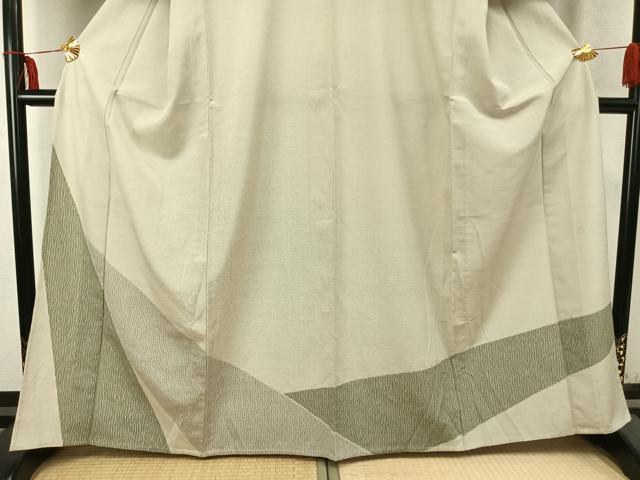 平和屋着物▽本塩沢 やまだ織 訪問着 染色作家 桐村博 単衣 抽象文様 正絹 逸品 AABC0498fy